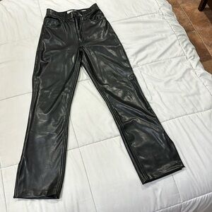 Curve Love Abercrombie & Fitch Split-Hem Vegan Leather 90’s Straight Pants